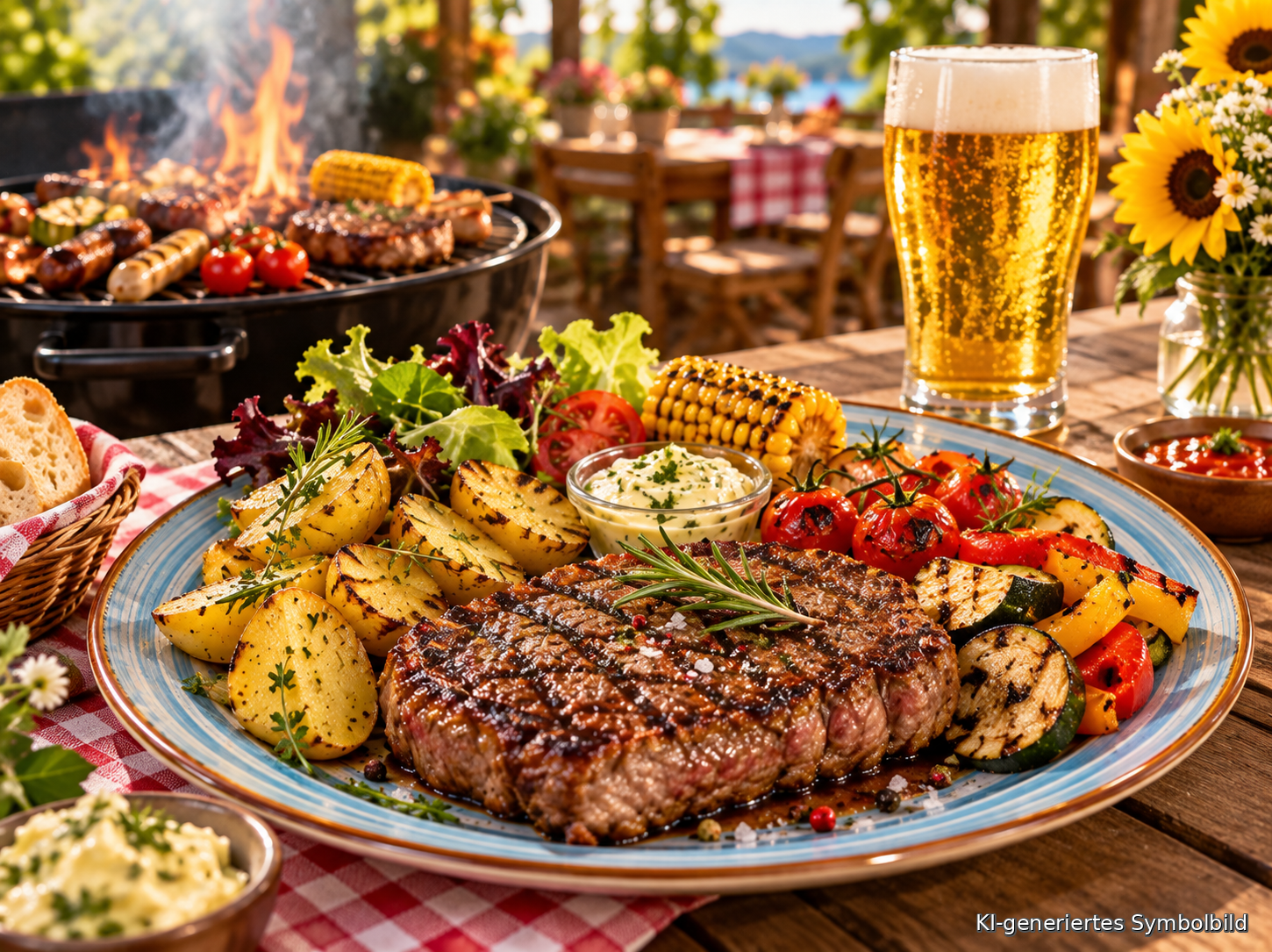 Grillspezialitäten auf unserer Terrasse
